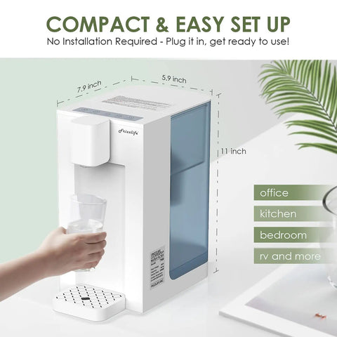 Countertop Water Filtration Dispenser With Instant Hot Water, Four Temperature Settings, Large Capacity, High Temp Safety Lock