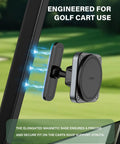 Upgraded Magnetic Golf Cart Phone Holder With 20x N55 Magnets on cart strut for iPhone 12 to 17, quick snap-on attachment