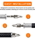 Image showing 30 Pack Aluminum Arrow Inserts 0.244 Inch 6.20mm Replacements Base Inserts for easy installation steps.