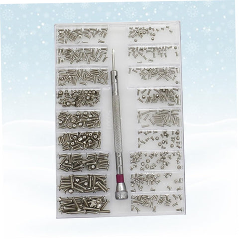Miniature Screw Kit Set For Glasses Laptops Watches And Electronics With Durable Portable Storage Case and screwdriver
