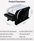Close-up of Heavy Duty Semi Automatic Gummed Kraft Tape Dispenser Runs Like Clockwork With Zero Plug Hassle Chews Through Packaging Rolls Smoothly For Fast Box Sealing Up To 100 Mm Width Sturdy Reliable.