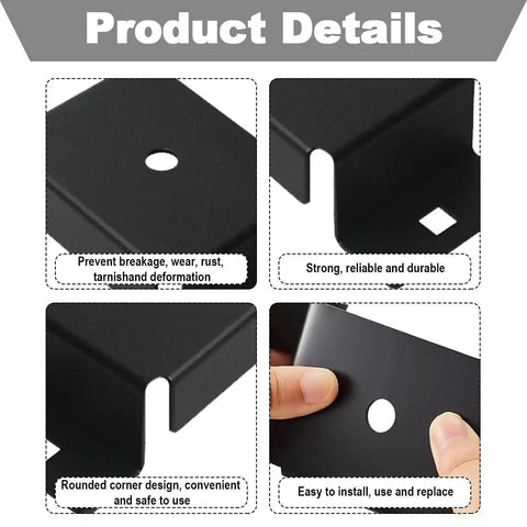 Tough As Nails Stake Pocket Brackets Plug Into Flatbed Trailer Tie Down Anchors and 8 pack showing product features and design.