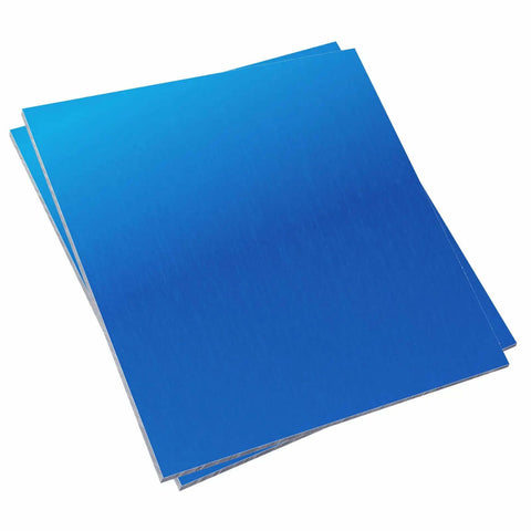 2 Pack 6061 T651 Aluminum Sheet 6x6 Inch 0.02 Inch Thick Rectangle Plate for Crafting and Industrial Projects, blue-coated surface