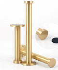 Modern Brass Furniture Legs With Brushed Copper Finish 120mm for sofa cabinet TV stand bar, shown with floor protectors.