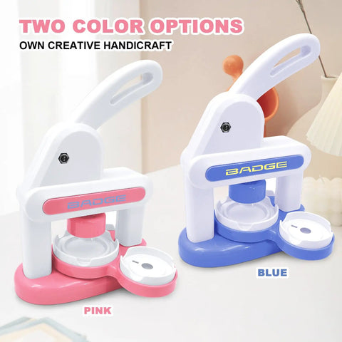 One Handed Button Maker Press Kit For DIY Crafts 55mm And 35mm Installation Free 70 Pack Pin Maker Two Color Options