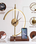 All In One Desk Lamp With Wireless Charger And Built In Clock Modern Art Deco Boss Level Office Light with phone charger