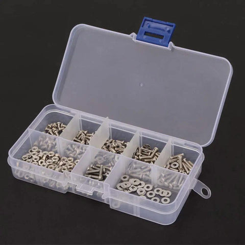 360-Piece M2.5 Hex Screw Bolt Nut Washer Set, Corrosion Resistant Stainless Steel Fasteners Kit With Organized Storage Box