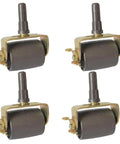 Heavy Duty Bed Frame Casters With Locking Wheels Set Of 4 With Socket Inserts And Metal Stem, black wheels shown.