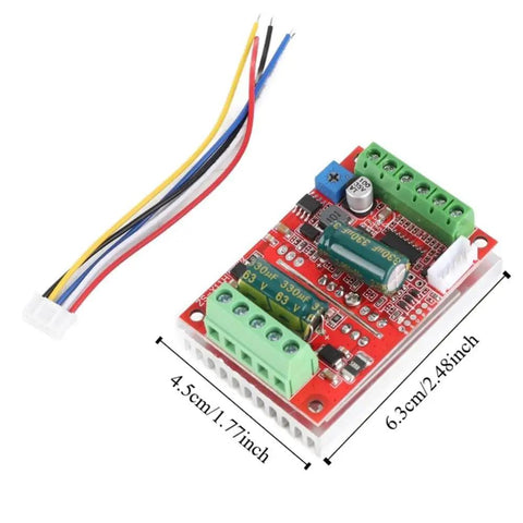 Three Phase Hall Brushless DC Motor Controller 6 to 60V PWM Speed Module 350W with dimensions and wiring