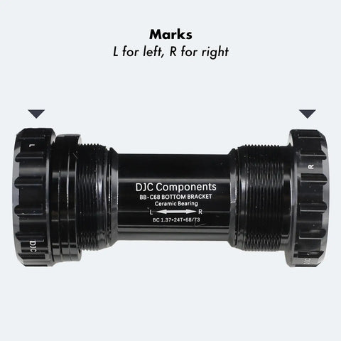 Ceramic Bearing Bottom Bracket 68-73mm BSA English Threaded 22mm 24mm GXP Spindle MTB Road Bikes, left-right markings