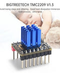 Six Pack TMC2209 V11 Stepper Motor Drivers with blue heatsink, ultra silent StealthChop2 for UART step and dir modes.