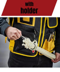 Person using Two Pack Zip Tie Organizer Holders With Twenty 8 Inch Black Cable Ties, multi purpose wire tie keeper attached to vest