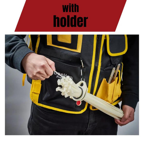 Person using Two Pack Zip Tie Organizer Holders With Twenty 8 Inch Black Cable Ties, multi purpose wire tie keeper attached to vest