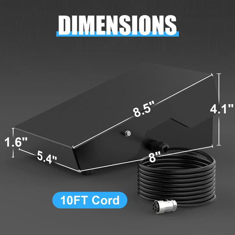 Top Shelf Slick 5 Pin TIG Welding Foot Pedal Control Box With Solid 10 Foot Extension Cable And Smooth Amperage Dial For ACDC Welding Machines And Parts