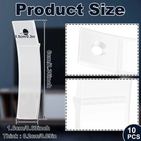 Clear Pvc Non Slip Drawer Stops With Stainless Steel Screws Heavy Duty Furniture Glides For Dressers And Chest Bottoms Smooth As Butter Bottom Repair Set 20 Pack size dimensions on display.