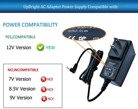 12V AC DC Power Adapter For Iceman Classic 3 Cold Therapy System Replacement 11-1423, black cord charger with plug