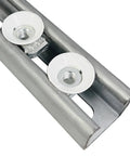 20 Pack Heavy Duty 3/8-16 Strut Channel Cone Nuts with Twirl Fasteners installed in Unistrut channel, showing silver finish and thread.