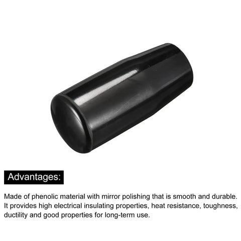 Revolving Handle Grip For Lathes And Milling Machines, Phenolic Handle With M8x1.25 Thread, 40mm Length, 18mm Diameter, Black