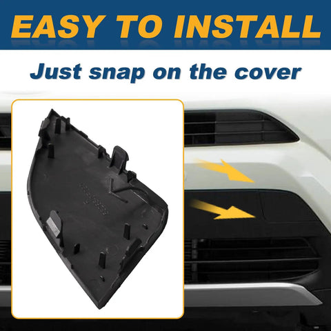 Front Bumper Tow Hook Cover For Toyota RAV4 2016 2017 2018 Matte Black Left Driver Side Towing Eye Cap Direct Replacement
