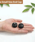 Small Size End Cap Replacement Finials Set Of 2 Black For Curtain Rods Easy Install For Standard Three Quarter Inch Rods With 0.47 Inch Screws Durable Metal Finish on hand