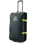 Gonex rolling duffel bag, 30-inch nylon luggage with wheels, green/gray body and neon-green straps