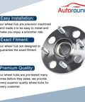 Drop In Replacement Rear Wheel Hub And Bearing For Honda Civic 2001 2002 2003 2004 2005 Non ABS 4 Lug Left Or Right Side with 139mm Flange and 66mm Pilot Diameter