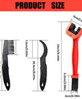 Five Piece Bike And Motorcycle Chain Cleaning Kit With Sprocket Scraper Sprocket Brush And Three Chain Cleaning Brushes sizes shown