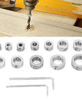 Stainless Steel Drill Depth Stop Collar Set For High Carbon Steel Drills, 12 Piece Lightweight Limit Rings With Screw On Collars