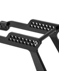 Close-up of Aluminum RC Crawler Chassis Frame For TRX4M 1 18 Scale Universal LCG Style showing detailed CNC milled holes