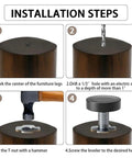 32 Piece Leveling Feet Set For Furniture With One Quarter Inch Thread T Nuts Adjustable Screws Rotatable Design Wide Bearing Base To Prevent Scratches And Slippage On Wood Tables Chairs And Cabinets installation steps