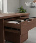Ball Bearing Drawer Slides For Smooth Glide In Cabinets with black finish installed in wooden desk drawer