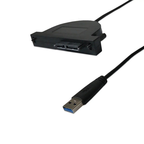 USB 3.0 SATA Slimline Optical Disc Drive Cable 6 Pin And 7 Pin For Laptop CD DVD RW Blu Ray Drive USB 3.0 Interface Hot Plug Plug And Play Portable Lightweight And Easy to Carry, black USB adapter cable