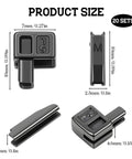 20 Sets Metal Zipper Repair Kit With Latch Sliders Retainers And Insertion Pins For Coats And Jackets DIY Zipper Replacement Bottom Zip Stopper Sewing Replacement Kit components, dimensions labeled in inches.