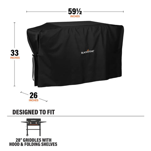 Heavy Duty 28 Inch Griddle Cover With Hood For Flat Top Gas Grills Water And Weather Resistant 600D Polyester With Cinch Straps For Secure Fit And Full Coverage over grill