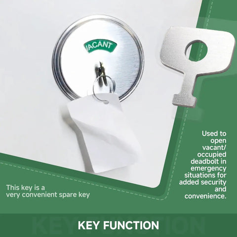 Emergency Release Key 61-509 for Indicator Deadbolts B571 and D271 shown next to a vacant indicator lock with a key slot.