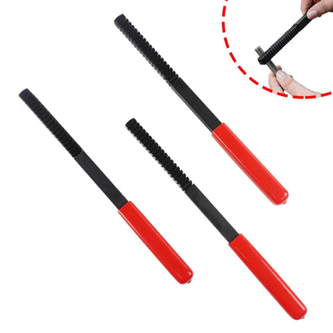 KUNGJUER 3-piece thread file set with red handles; high-carbon steel thread repair files.