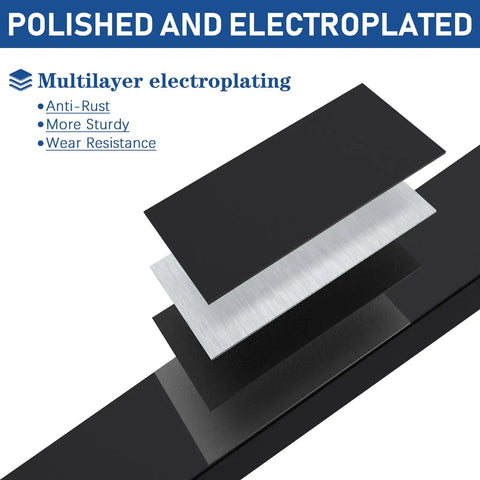 Diagram of multilayer electroplating for Matte Black Brass S Shaped Shower Arm And Flange 15 Inch Gooseneck Extension.