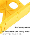 Pro Grade Miter Box And Saw Set For Wood And Gypsum, Precise 45 And 90 Degree Cuts With Handy Storage Cutting Guide, yellow miter box with ruler scale