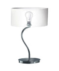 Non Dimmable A19 LED Frosted Light Bulbs 1500 Lumens 2700K Soft White in a modern table lamp with a curved base