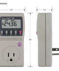 Kill A Watt EZ Electricity Usage Monitor for Home Energy Savings, LCD Display, Dimensions Shown, Gray, Real Time Cost Forecasts