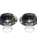 Two Pack Totally Cute Black Pug Dog Cabinet Knobs In Antique Stainless Steel Round Drawer Handles For Kitchen Cabinets Dressers And Furniture Premium Finish Easy Install Stylish Hardware Decor, front view