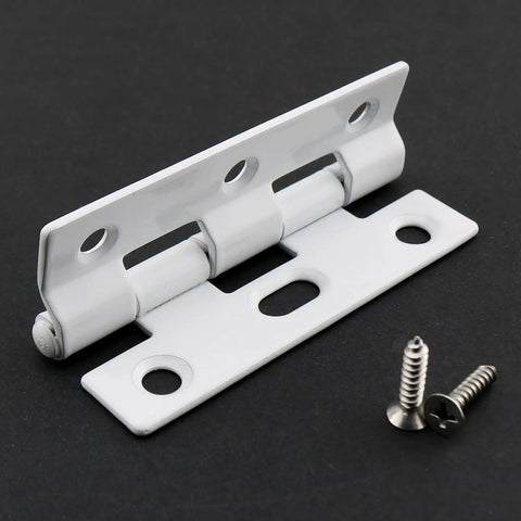 Badass White Trifold Butt Hinges For Cabinet Doors And Wooden Toolboxes Rustproof iron hardware with screws for easy install.