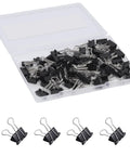 60 Pack Small Binder Clips 3/4 Inch Black Office Paper Clips For Organization Durable Rust Resistant Steel Reusable Standard Size Desk Staple For Documents And Home Office Use