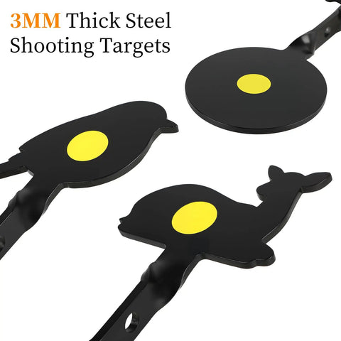 Dope Four Piece Steel Spinning Targets For BB Guns And Air Rifles Auto Reset Animal Silhouette Set with deer bird and circle