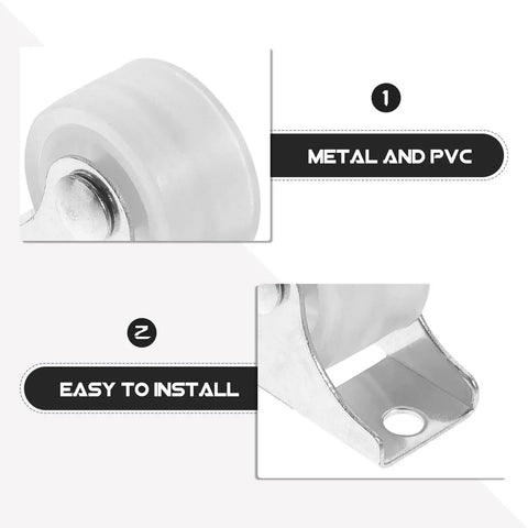 Ultra Silent PVC Caster Wheels for Office Chairs and Furniture close-up, metal and PVC materials, easy to install design.