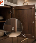 One Hundred Piece Clear Self Adhesive Cabinet Door Bumpers Three Eighth Inches Silicone Rubber Stoppers For Kitchen Drawers And Furniture To Halt Heavy Door Slams Cold Turkey visible on cabinet door.