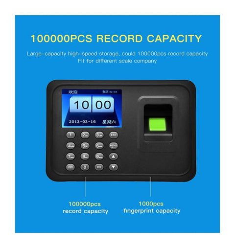 Top Notch Biometric Fingerprint Time Clock For Hassle Free Employee Attendance Logging And Smooth Shift Tracking with digital display and keypad.