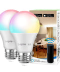 Smart LED Color Changing Bulbs With Alexa And Google Assistant, Voice Controlled Mood Lighting, RGB And Soft Warm White, 2 Pack