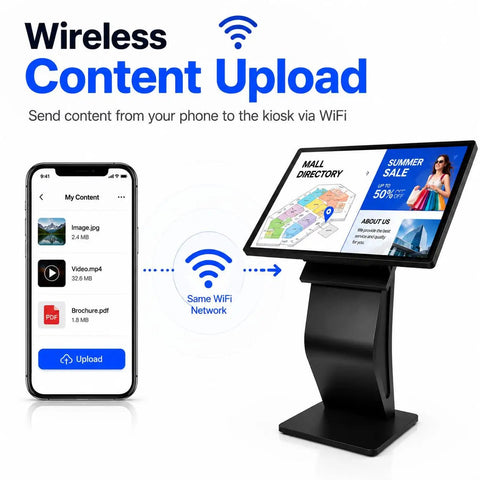 Bulletproof 43 Inch Windows Touch Screen Kiosk Loaded With Eight Gb Ram And One Twenty Eight Gb Storage Runs Smooth As Butter For Retail Point Of Sale Terminals Digital Billboards And Lobby Guide Centers with wireless content upload feature.