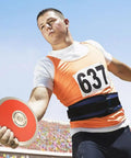 Athlete preparing to throw 70 Percent Rim Weight Discus With Galvanized Steel Rim And ABS Plates Pro Grade Balance 0.85 Kg